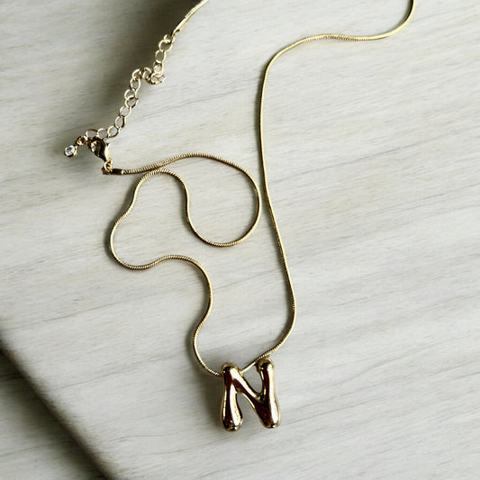 Bubble Initial Monogram Necklace