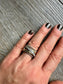 Mixed Metal CZ Stone Chunky Ring