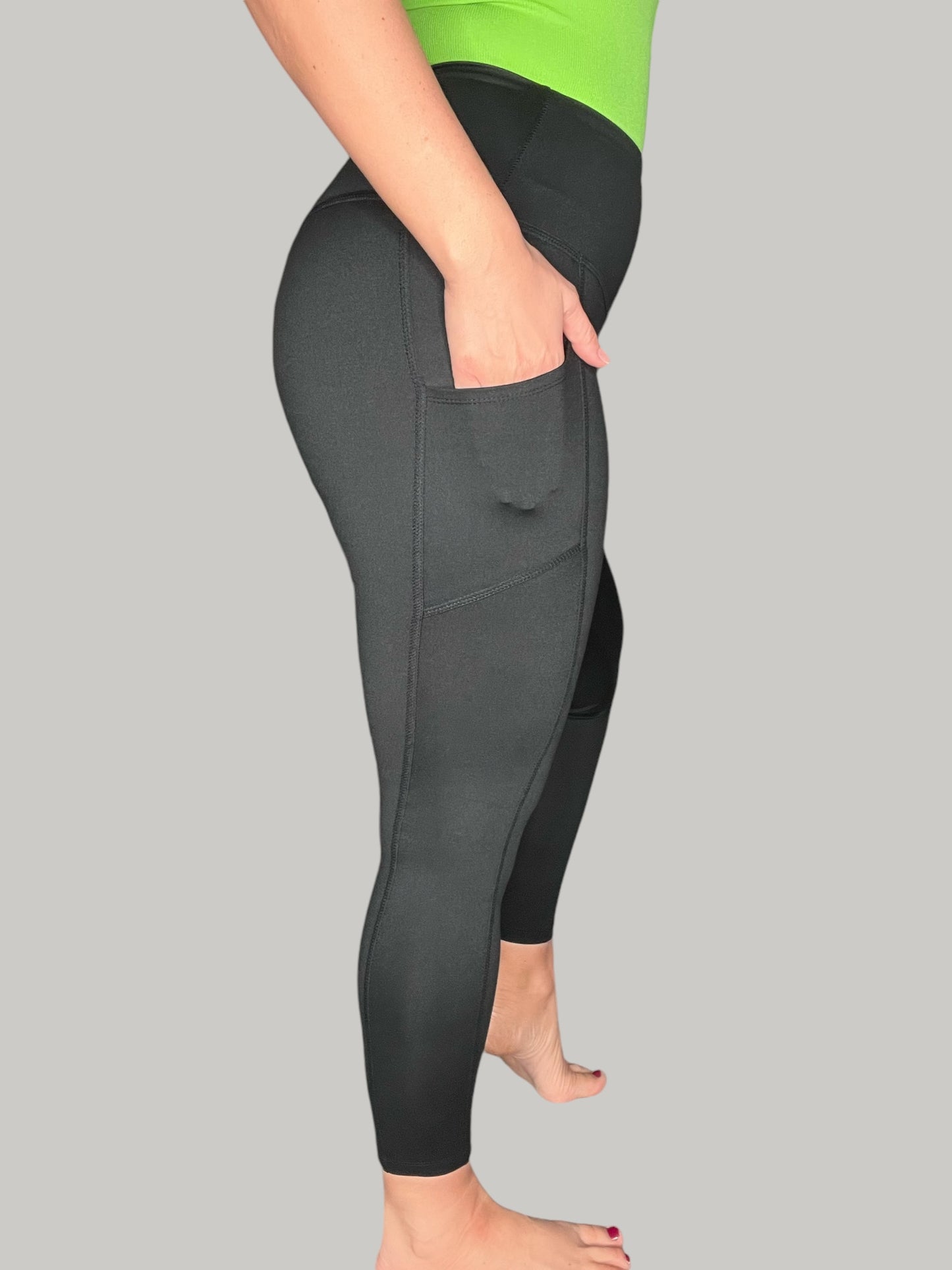 Microfiber High-Rise Leggings w/ Pockets