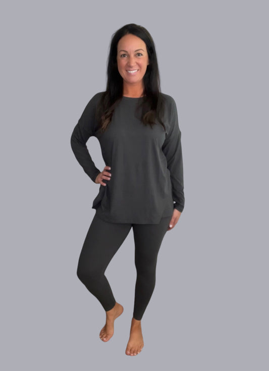 Microfiber Round Neck Loungewear Set