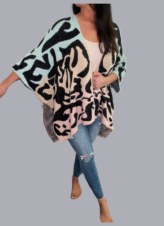 Eyelash Knit Poncho
