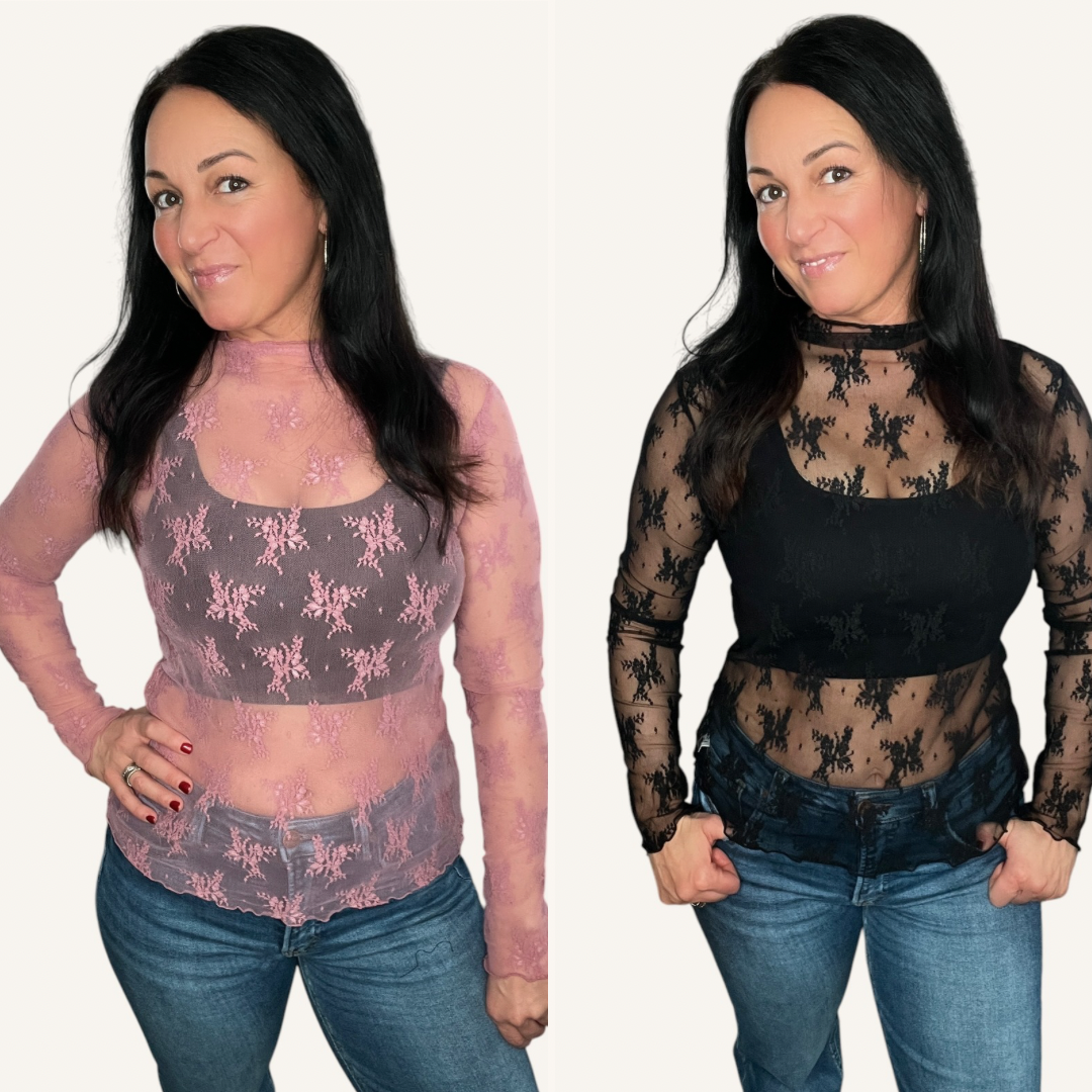 Sheer Lace Layering Top