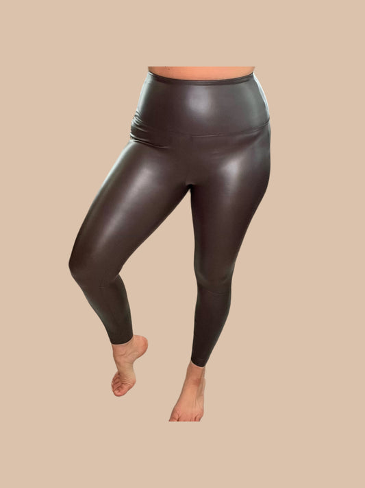 Faux Leather High-Rise Leggings