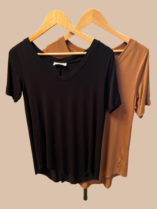 Flowy Short Sleeve V-Neck Top