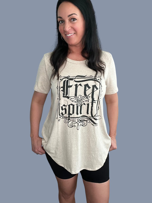 'Free Spirit' Graphic Scoop Tee