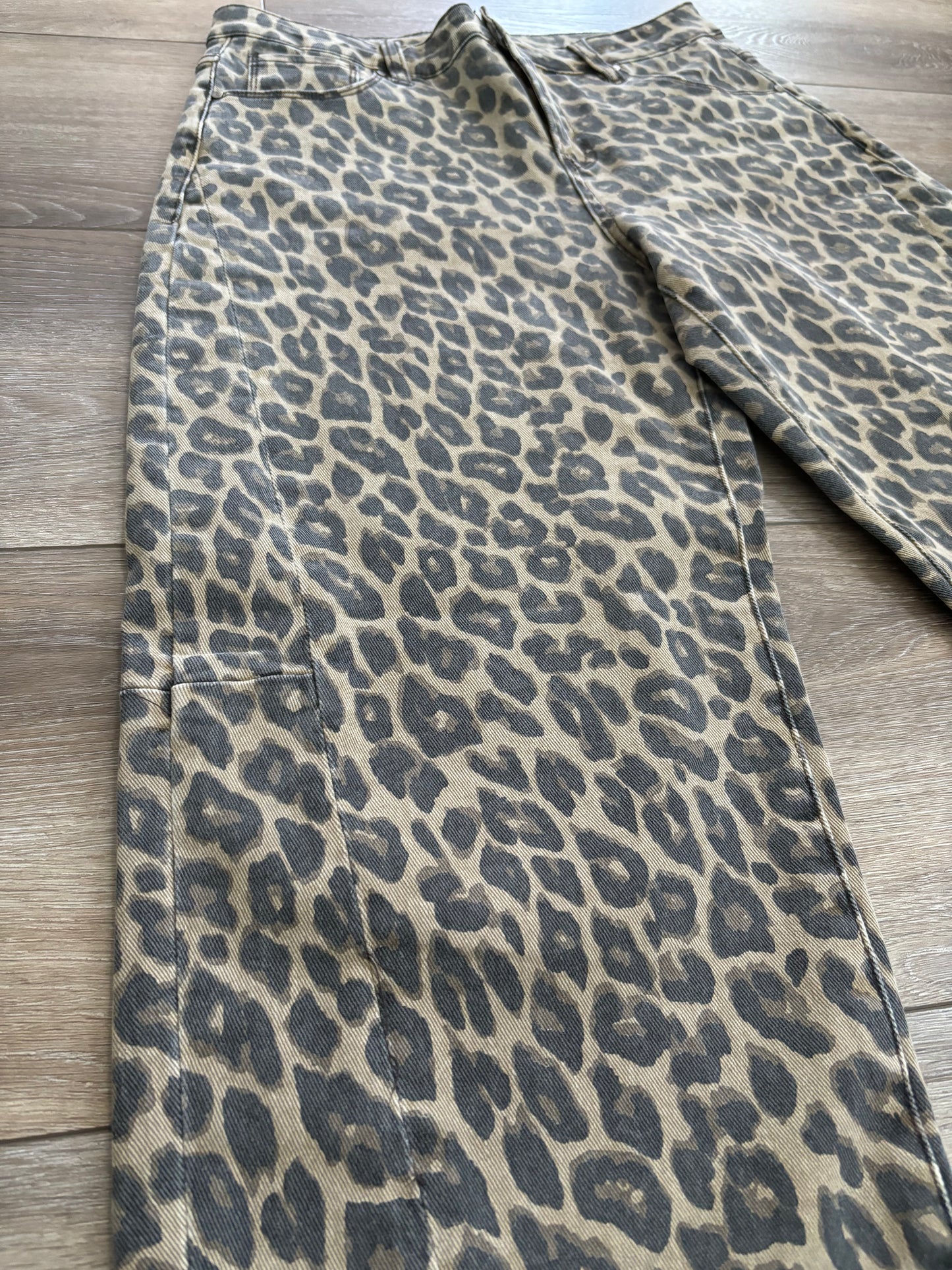 Risen Leopard Barrel Jeans