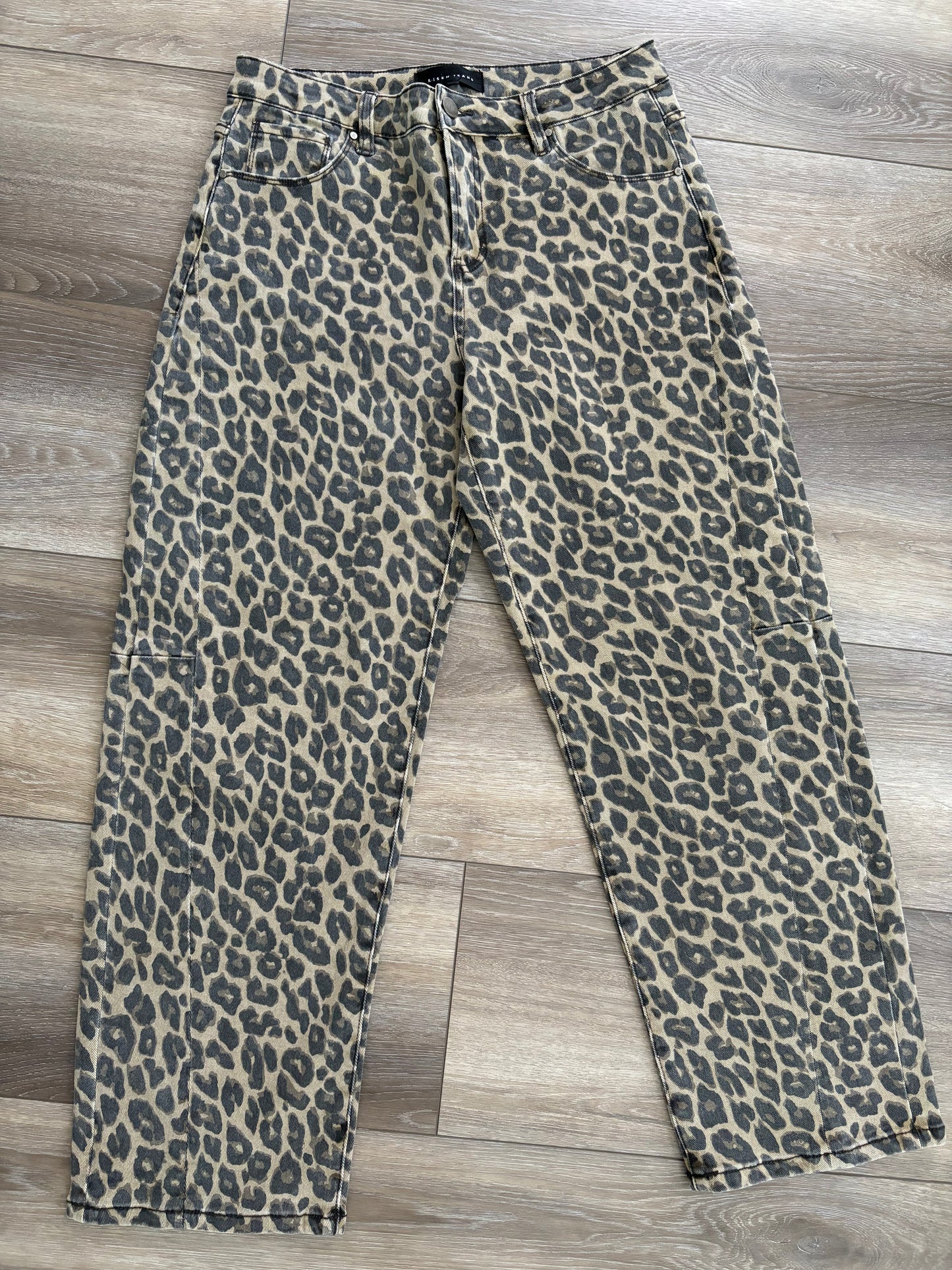 Risen Leopard Barrel Jeans