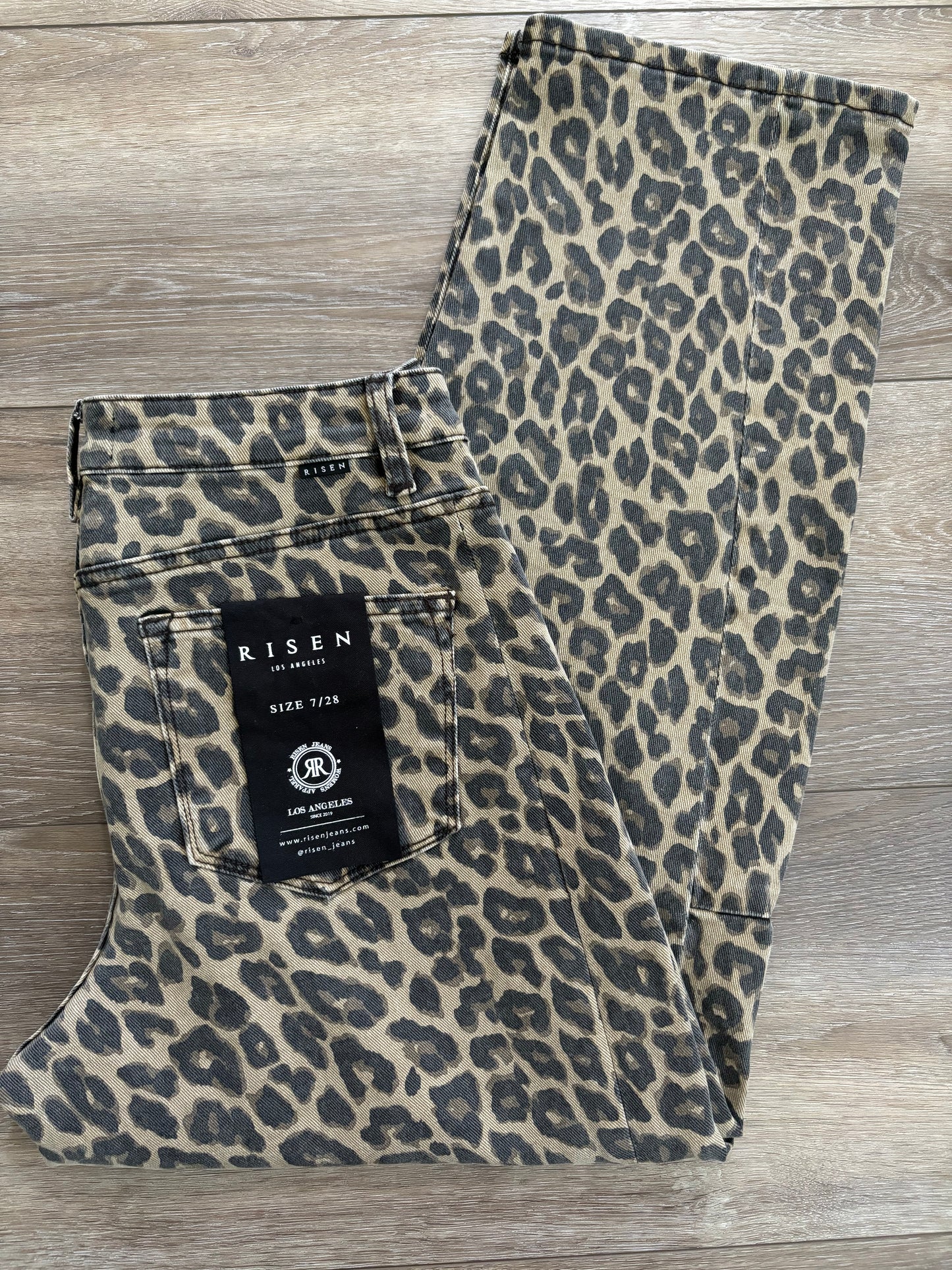 Risen Leopard Barrel Jeans