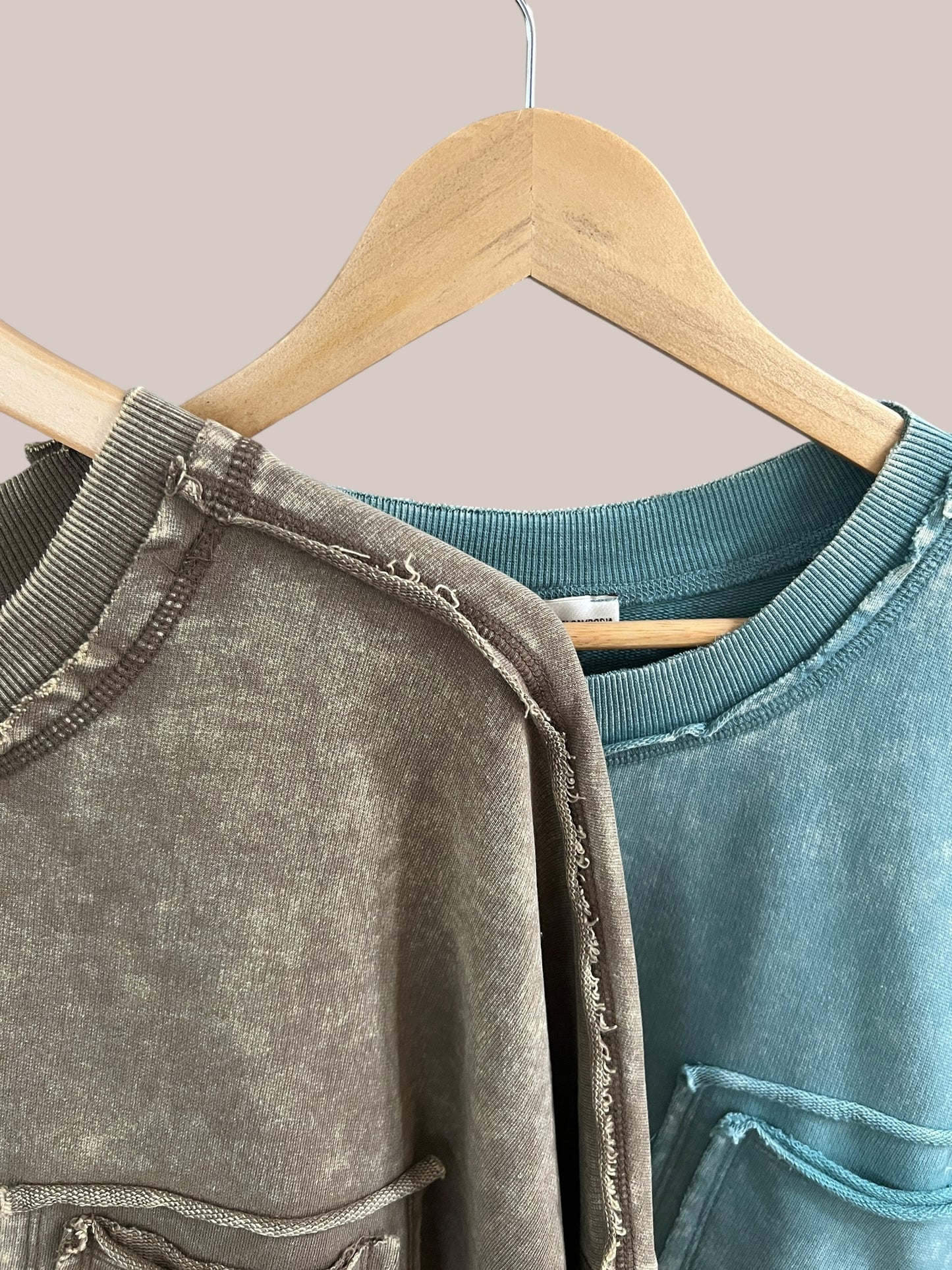 Oversized French Terry Acid Wash Pullover