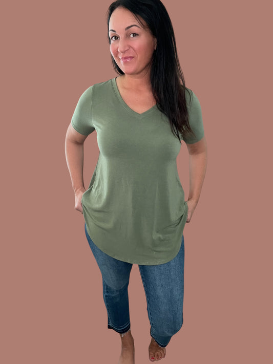 Essential V-Neck Short Sleeve Top