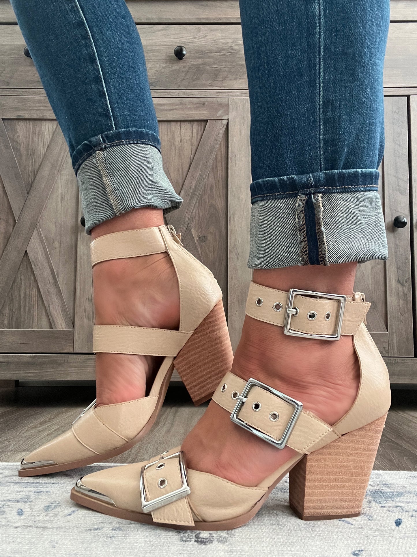 ‘On Point’ Strappy Buckle Heels