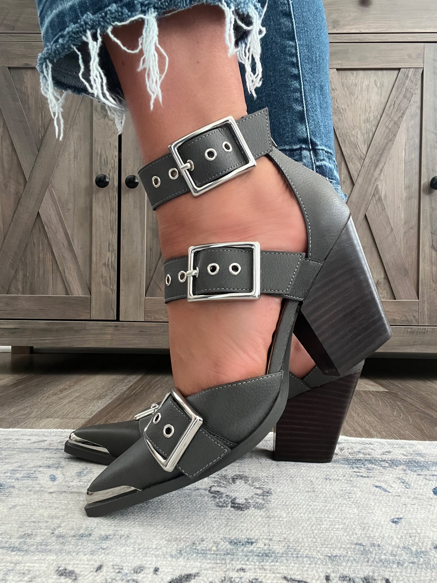 ‘On Point’ Strappy Buckle Heels