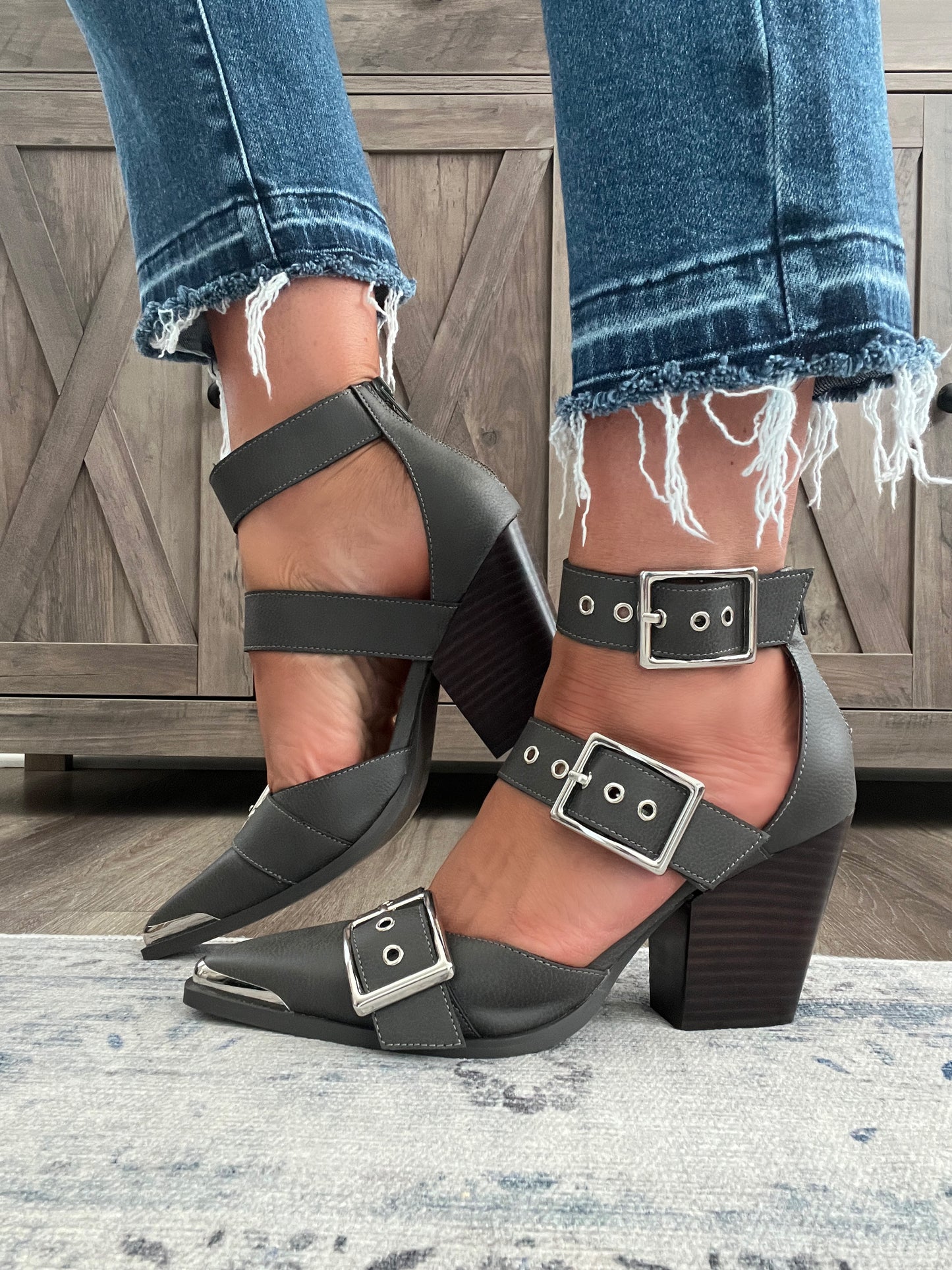 ‘On Point’ Strappy Buckle Heels