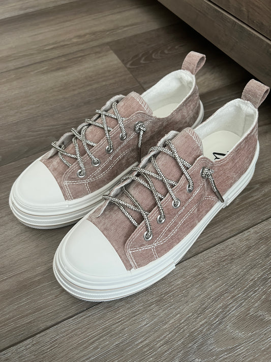 Slip-On Rhinestone Lace Sneakers