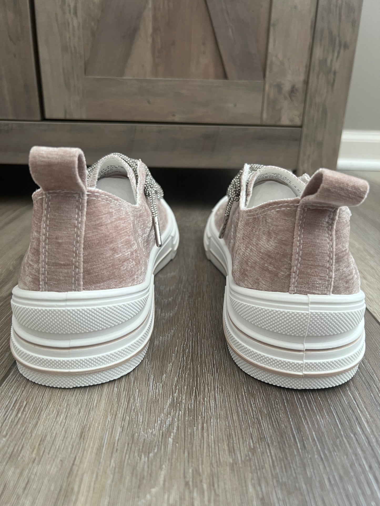 Slip-On Rhinestone Lace Sneakers