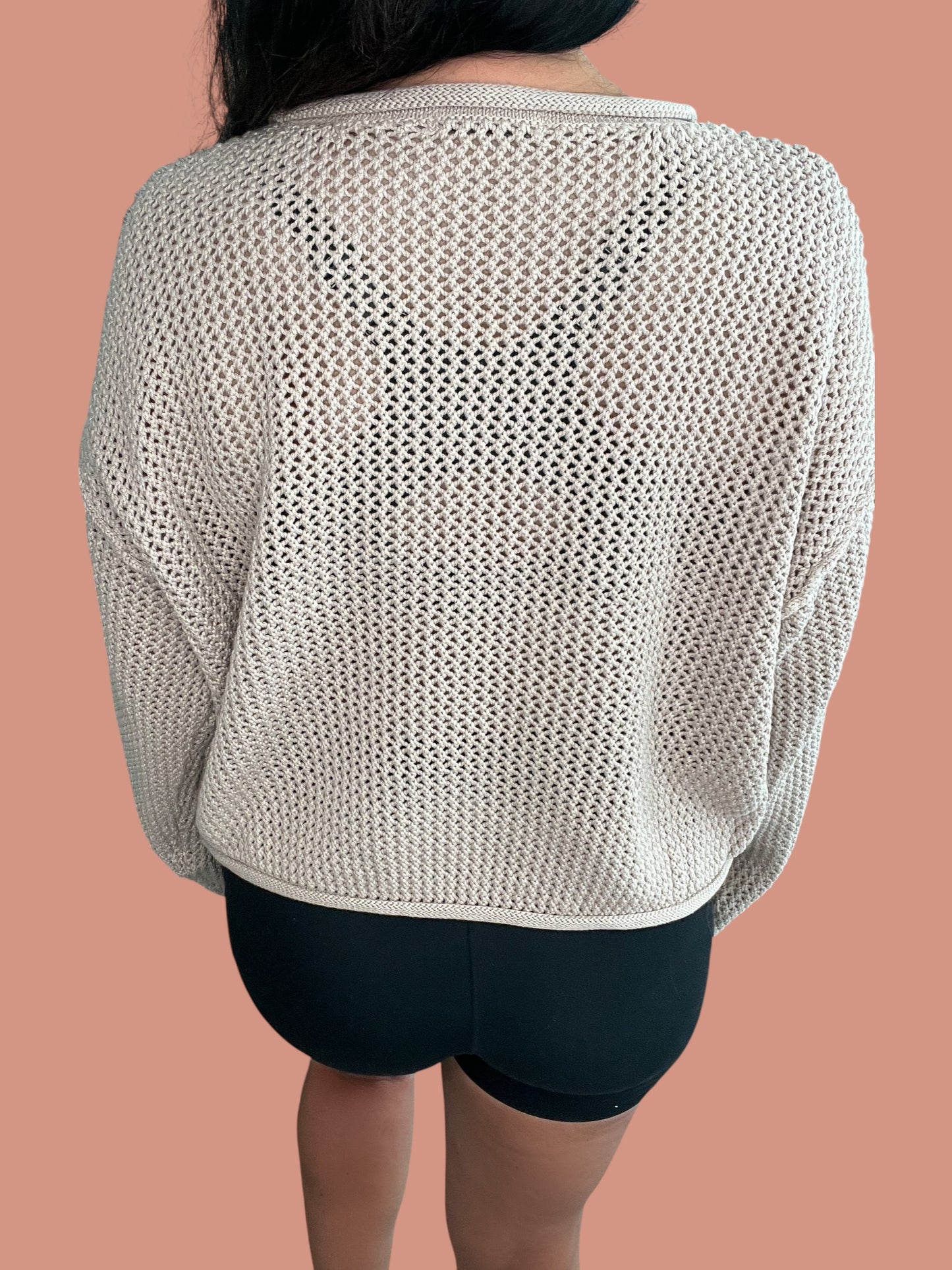 Textured Knit Drop-Shoulder Sweater