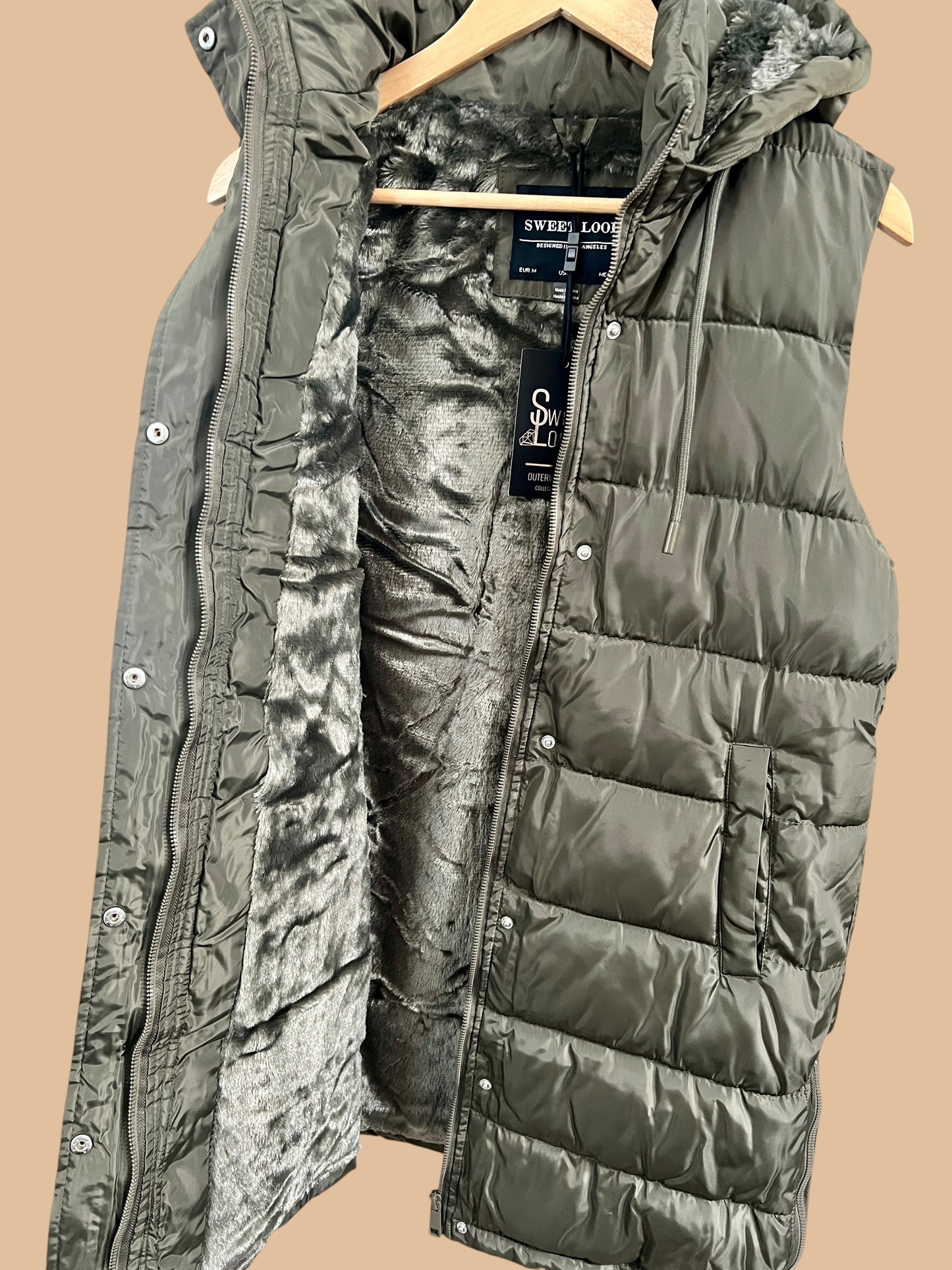 Longline Hooded Puffer Vest