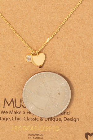 Heart & Stud Charm Necklace