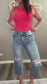 Judy Blue High-Rise Wide Leg Distressed Cropped Jeans